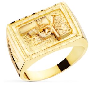 Sello Pistola chapado Oro Amarillo 18K